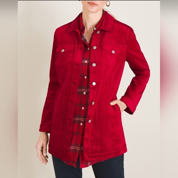 Chico's Elongated Velveteen Jacket Size 2P (US 12/14P) - Picture 16 of 16